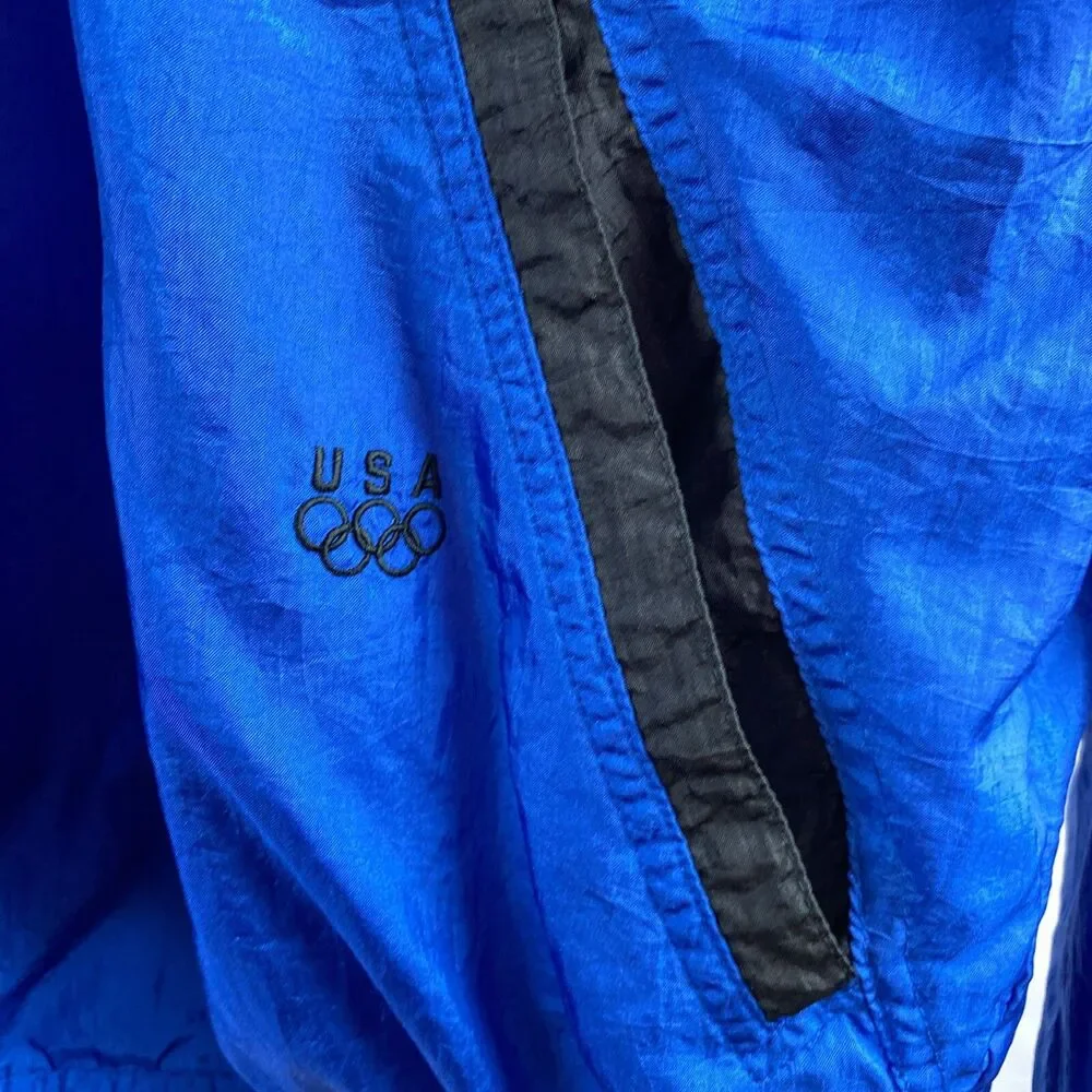 Vintage 90s USA Olympics Blue Windbreaker Jacket Size S